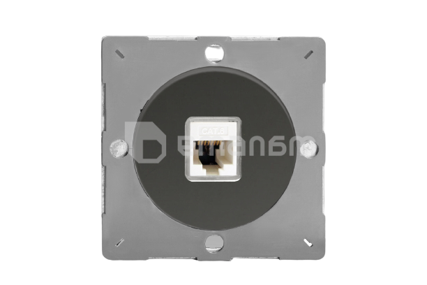როზეტი Varilight PC RJ45 cat6 ირიდიუმი შავი