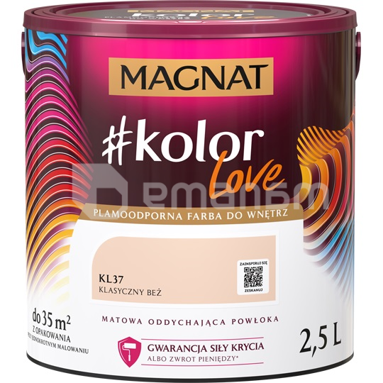 საღებავი ინტერიერის Magnat Kolor Love 2.5 ლ KL37 კლასიკური ჩალისფერი