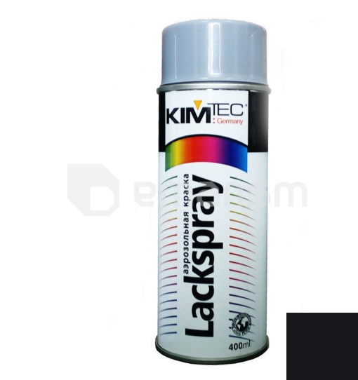 ლაკ-საღებავი აეროზოლი KIM-TEC შავი-პრიალა 5170036-E 400 მლ	