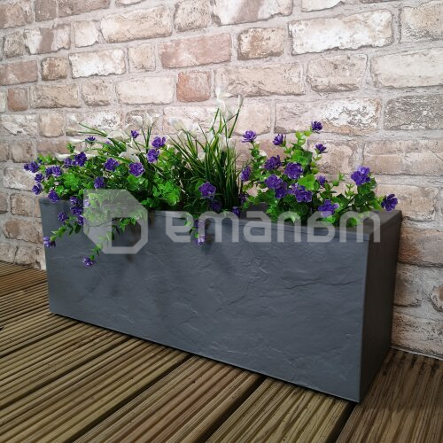 ქოთანი პლასტმასის EDA Plastiques BALCONNIERE VOLCANIA'UP 59 X 19,5 X 22,8სმ 25ლ