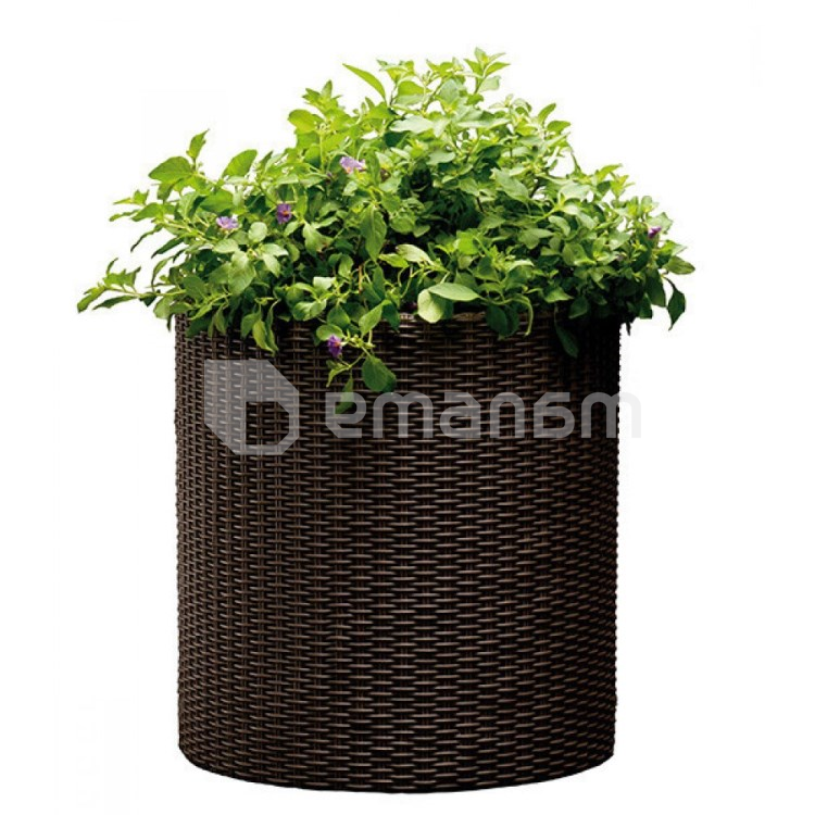 ყვავილის ქოთანი Keter Cylinder Planter Medium Brown 36x36x37.3 სმ