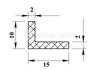 ალუმინის კუთხე PilotPro 15х10х2 2 მ