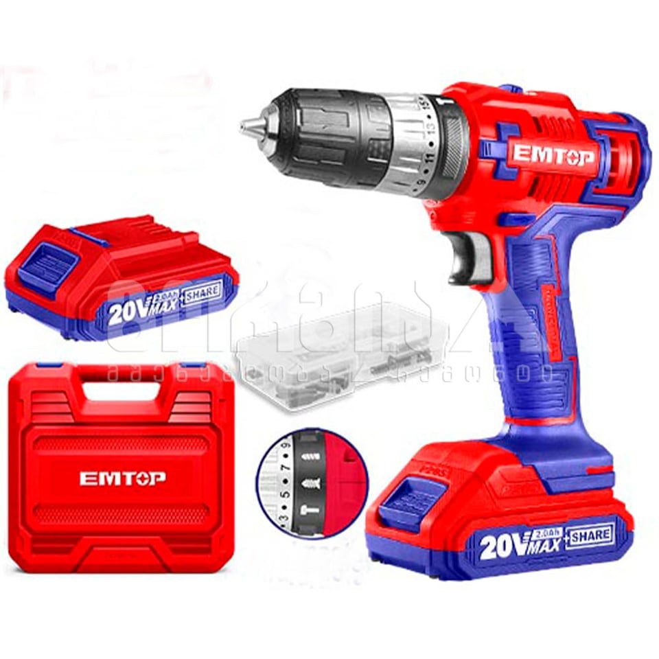 ხრახნდამჭერი Li-Ion დარტყმითი 20ვ, 2 სიჩქარე Emt-ECIDL620012