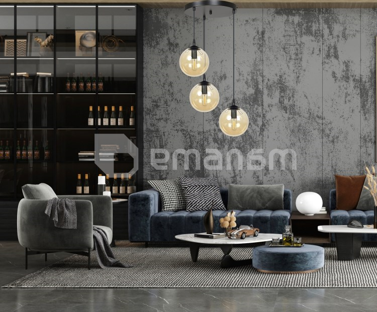 საკიდი EMIBIG Cosmo Premium 3 E14 3x MAX 40W შავი MIODOWY