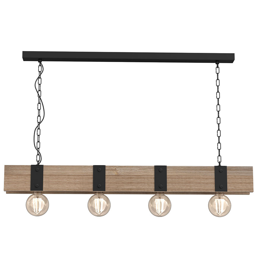 ჭაღი Luminex 0822 4 E27 15W შავი ხე