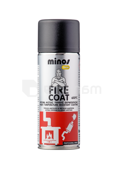 საღებავი მაღალტემპერატურული Evochem Minos Fire Coat Spray 400 მლ შავი