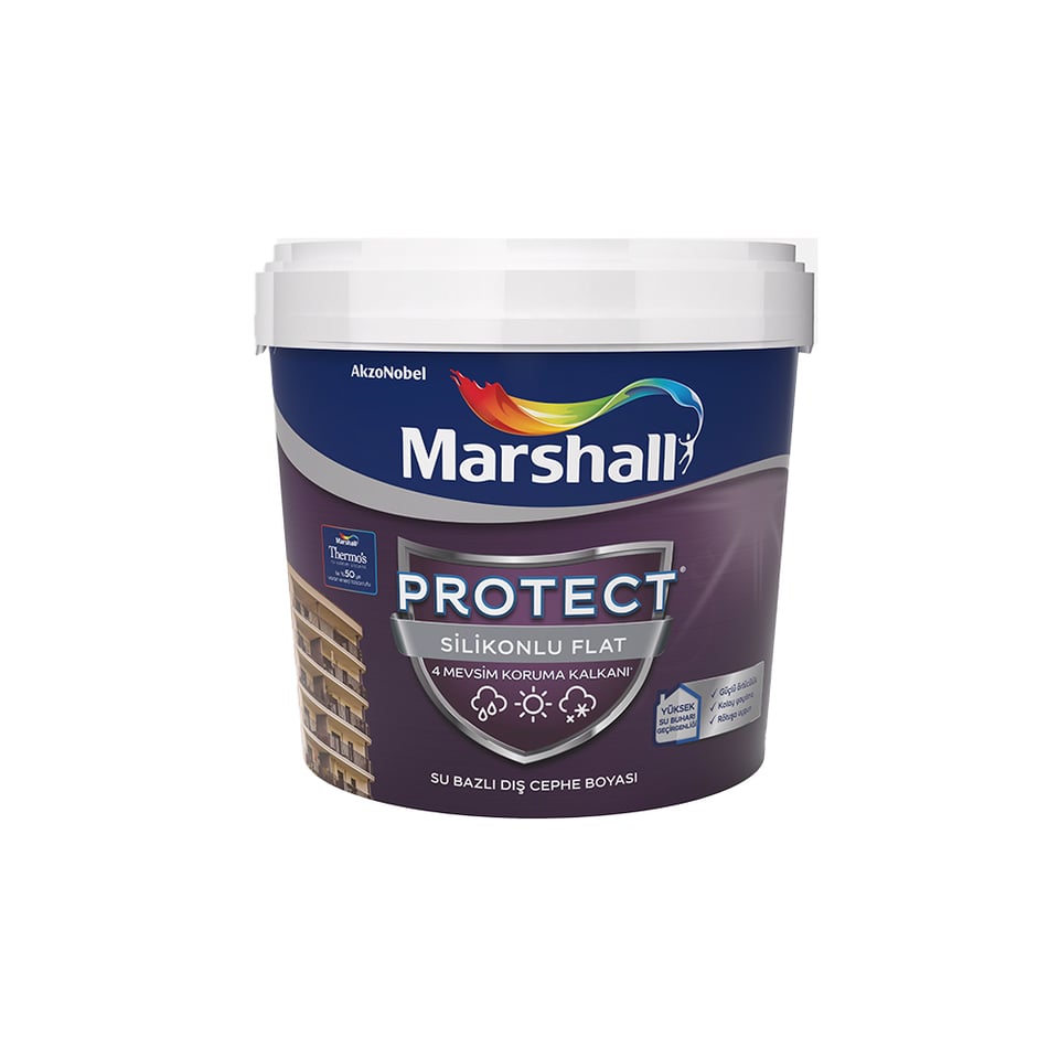 საღებავი ექსტერიერის PROTECT SILICONED FLAT Marshall 7,5ლტ