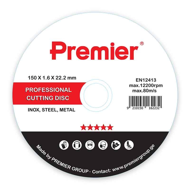 Premier ლითონის საჭრელი დისკი 150 x 1.6 x 22 მმ 