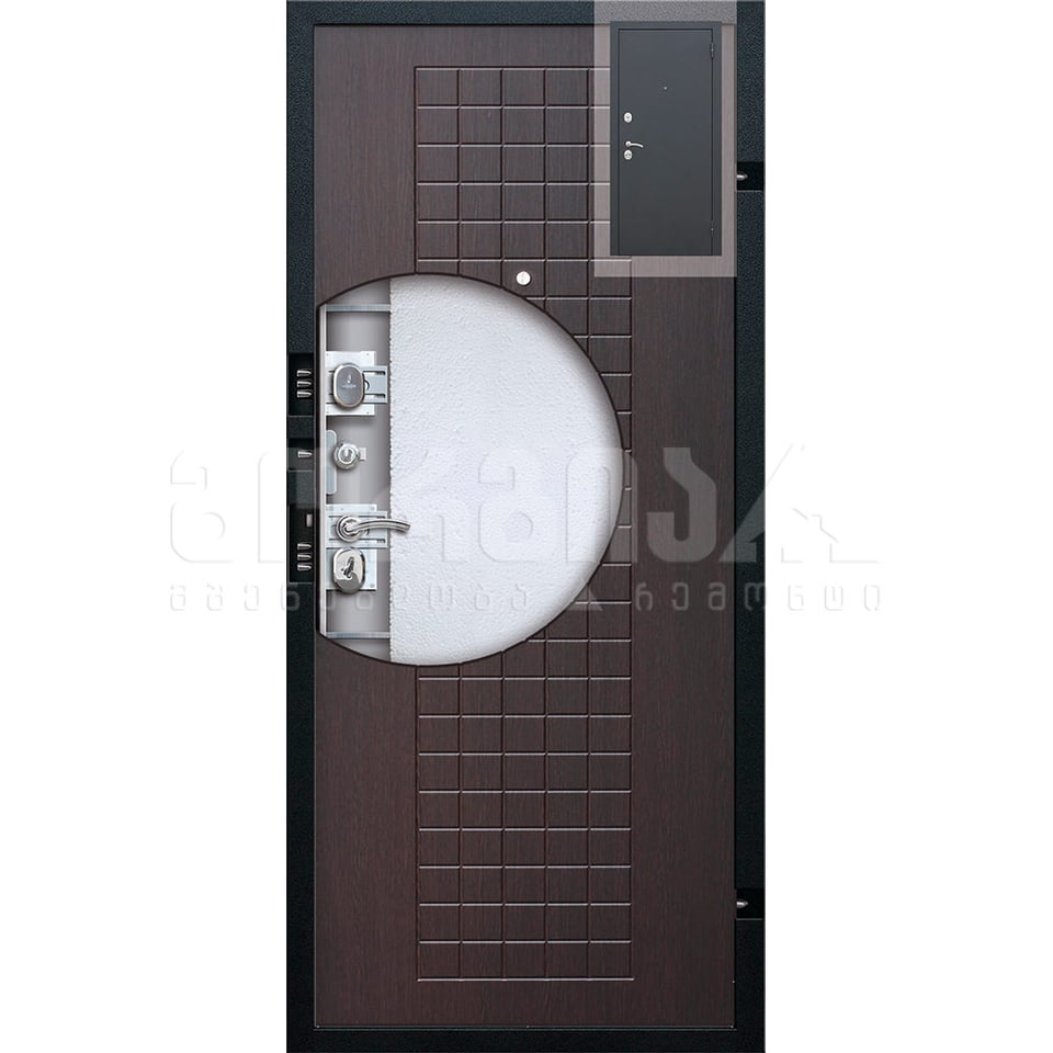 ლითონი კარი FL-27 2200*960 ვენგე მეტალი/მდფ შიდა მარცხენა