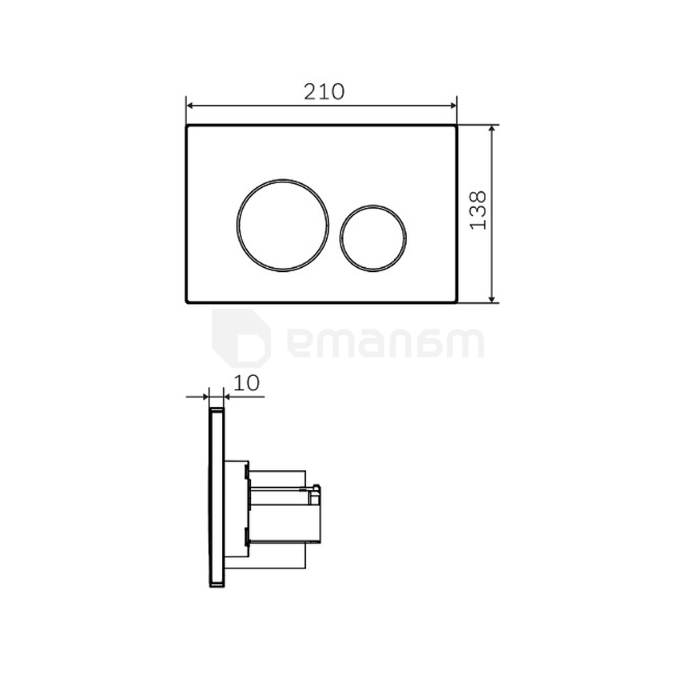 პნევმატური ღილაკი AM.PM Pro L I049031 Matt Chrome