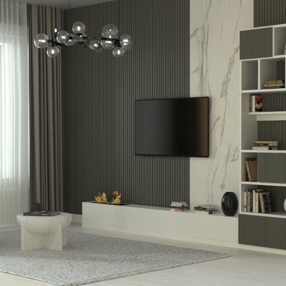 კედლის პანელი MDF SOFT TOUCH (1214) 280*12*0.14სმ HAKI GRAY