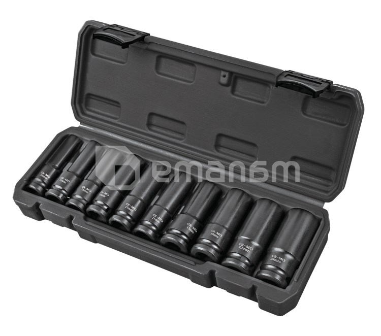 ნაკრები დარტყმითი თავაკების Topmaster 338803 1/2" 10-24 მმ 10 ც