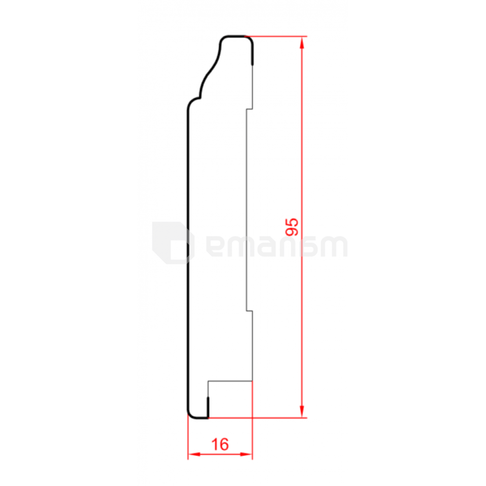 პლინტუსი Super Profil ПП 1695 White 2800x16x95