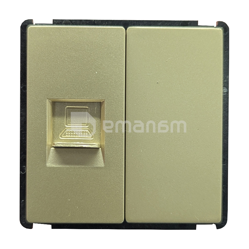 როზეტი Internet Socket 1 RJ45 ერთ სექციური ოქროსფერი