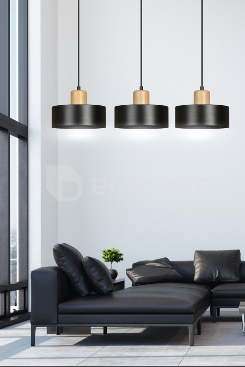 საკიდი EMIBIG Torin 3 E27 3x MAX 60W შავი