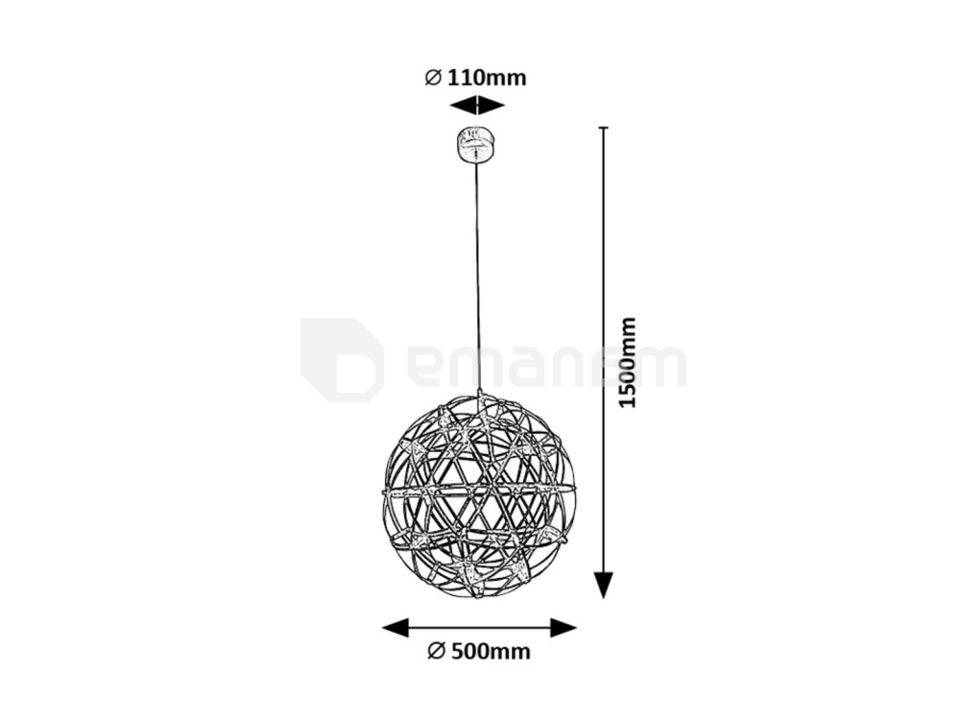 საკიდი Rabalux Eudora LED 16W 3000K h1500 L500 ქრომი