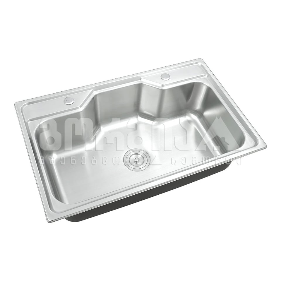 სამზარეულოს ნიჟარა LONG სიფონით 8050B 800*500*220 პრიალა