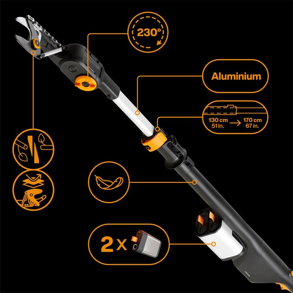 აკუმულატორული როკსაჭრელი Fiskars eLopper Bypass 1082299