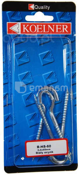 ანკერი ჭერის კაუჭით Koelner M6X65 მმ 4 ც B-HS-60