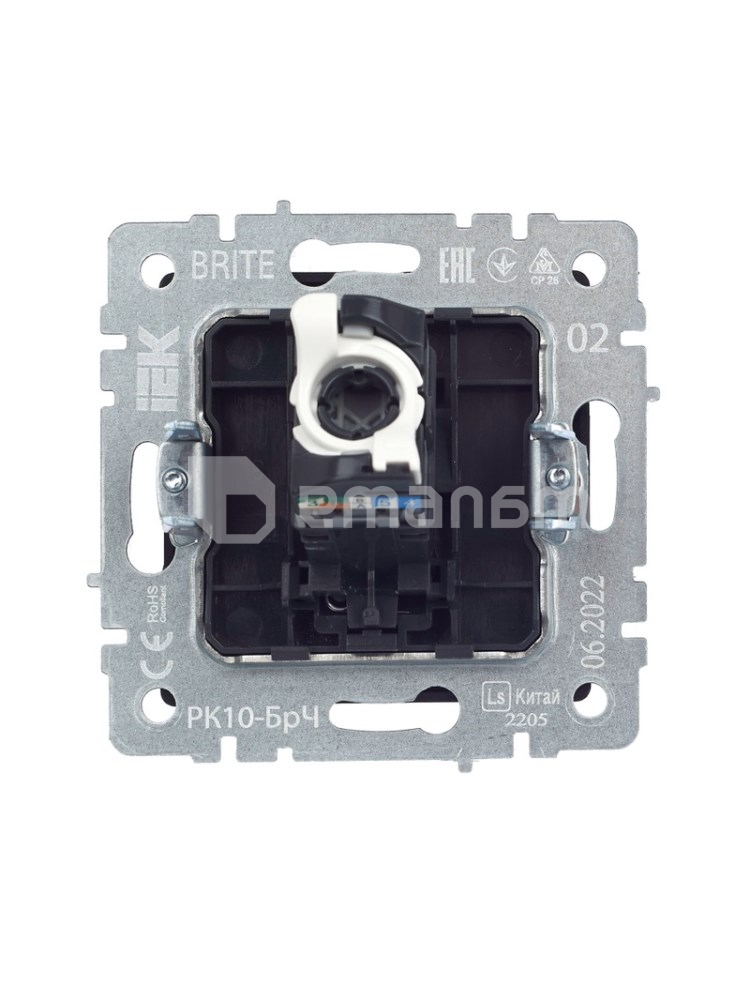 როზეტი IEK BRITE RJ45 cat5E RG45 РК10-БрЧ შავი