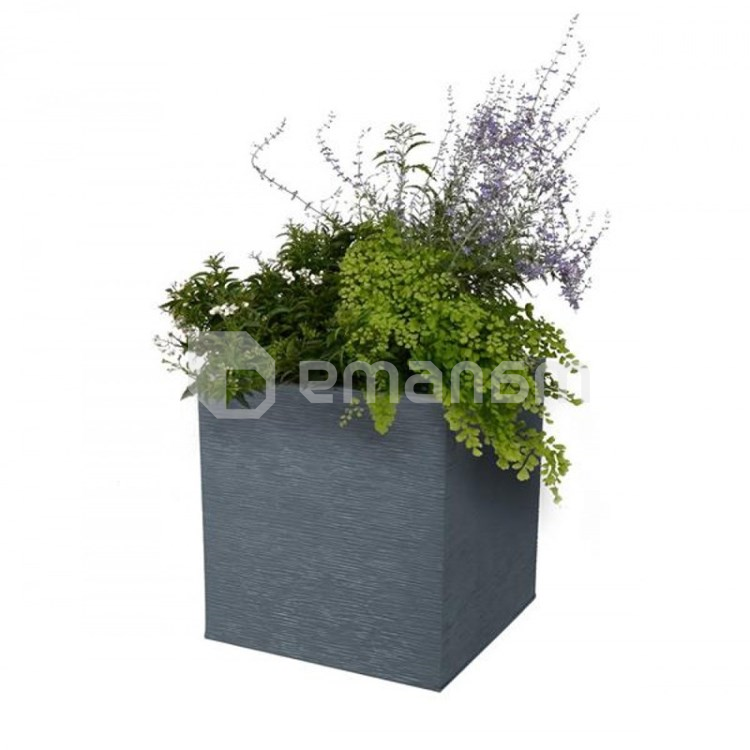 ქოთანი პლასტმასის EDA Plastiques POT CARRE GRAPHIT 49,5x49,5x49,5სმ 57ლ
