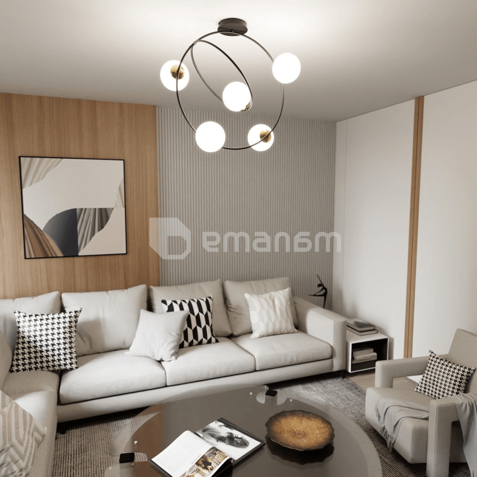 ჭაღი EMIBIG STARDOM 5 E14 Ø650 შავი opal 1293/5