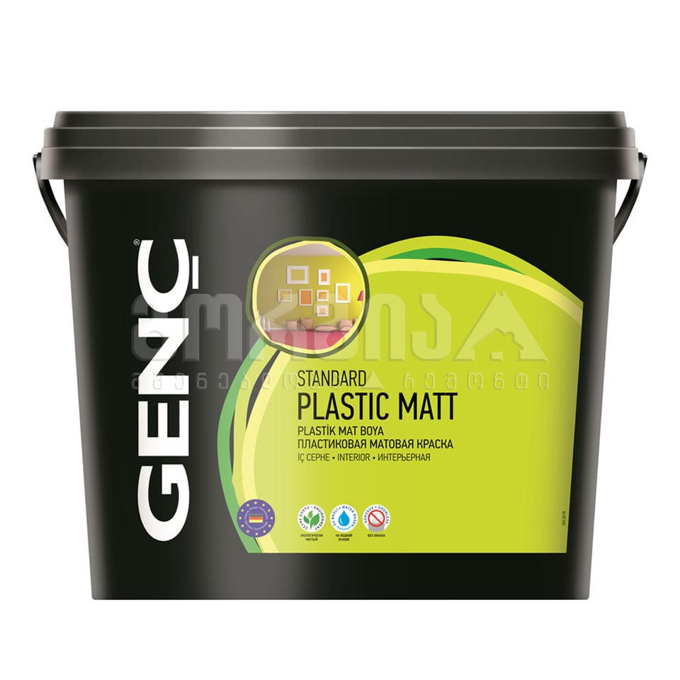 საღებავი ინტერიერის STANDART PLASTIK MAT 12ლტ თეთრი