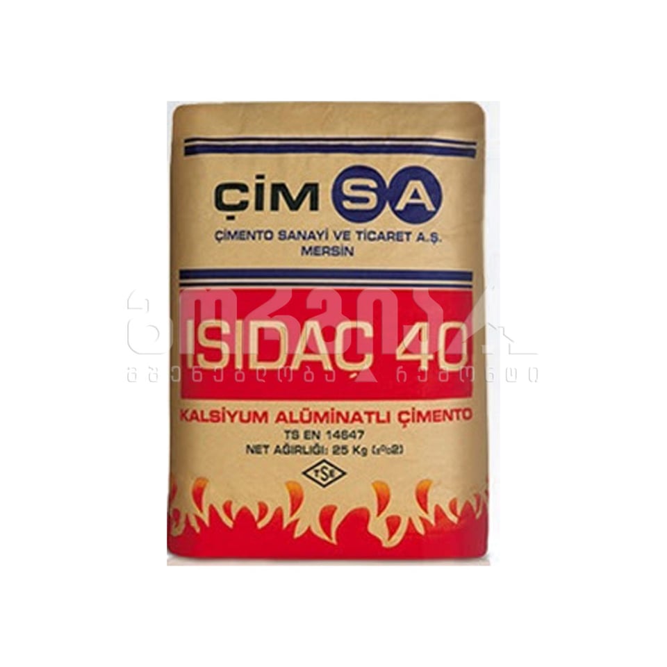 კალციუმის ალუმინატის ცემენტი ISIDAC 40 ( ცეცხლგამძლე) 25 კგ