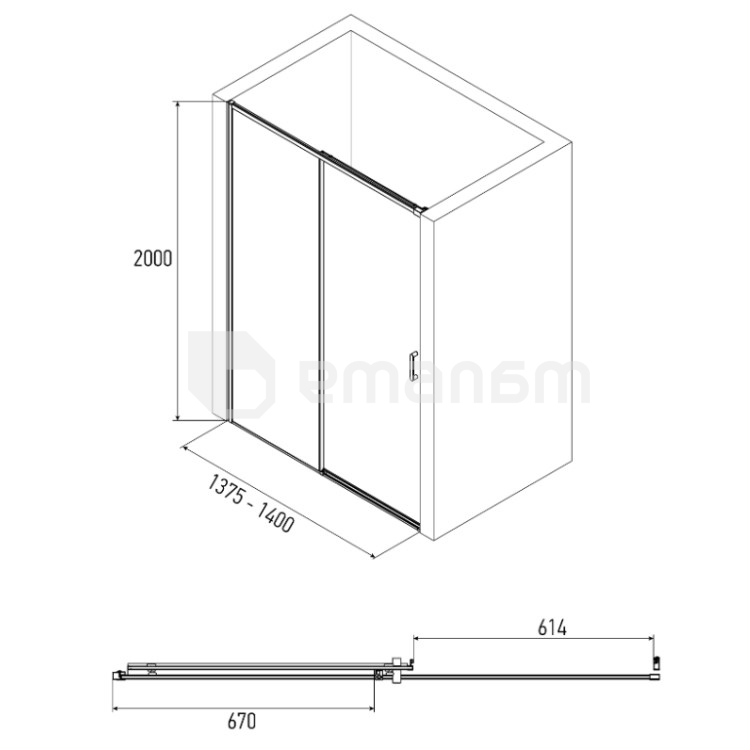 კარი გასაწევი Alex Baitler AB64B140 140×200 cm დაბურული