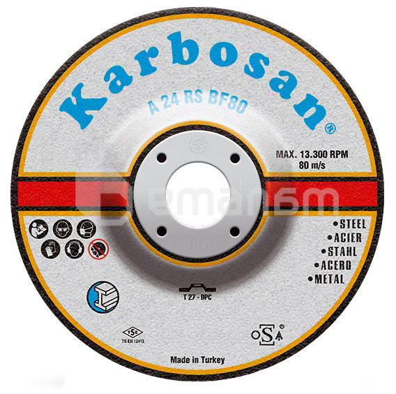 სახეხი დისკი ლითონისთვის Karbosan 910570 180x6.4x22.23 მმ