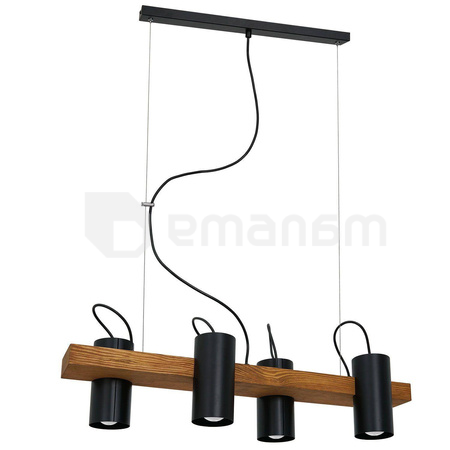 საკიდი LUMINEX 4 Gudrun E27 4x MAX 60W შავი ხე 3276