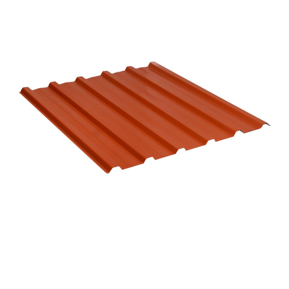 პროფილირებული ფერადი თუნუქის სახურავი 0.45X1090 პრიალა RAL8004 NOVA