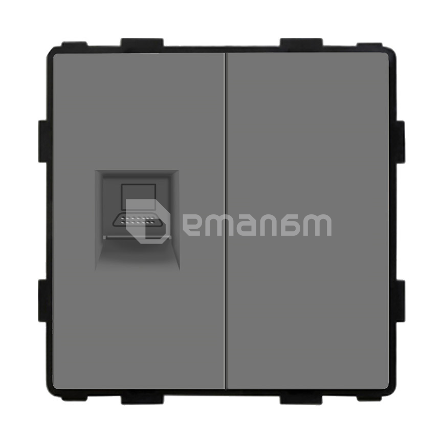 როზეტი ჩარჩოს გარეშე Socket Style 1 CAT6 RJ45 Internet ნაცრისფერი