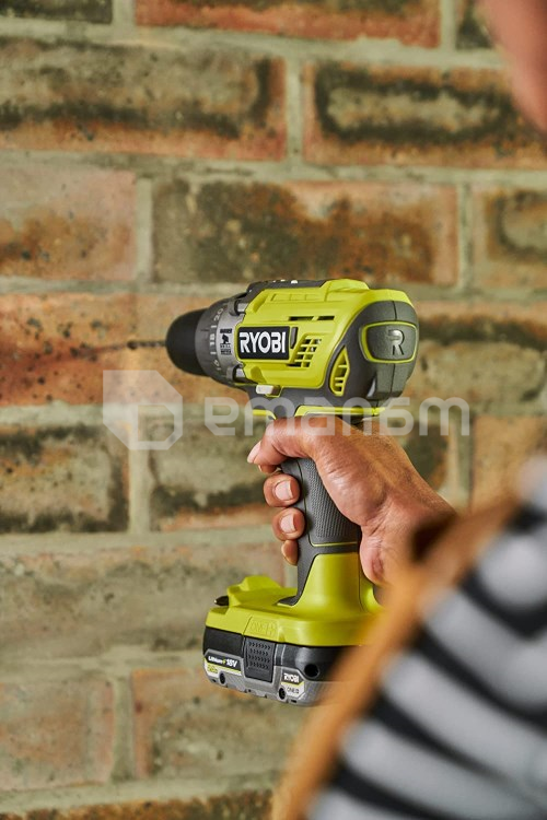 დრელი-სჭვალსახრახნი დარტყმითი აკუმულატორის Ryobi ONE+ R18PD3-0 18V