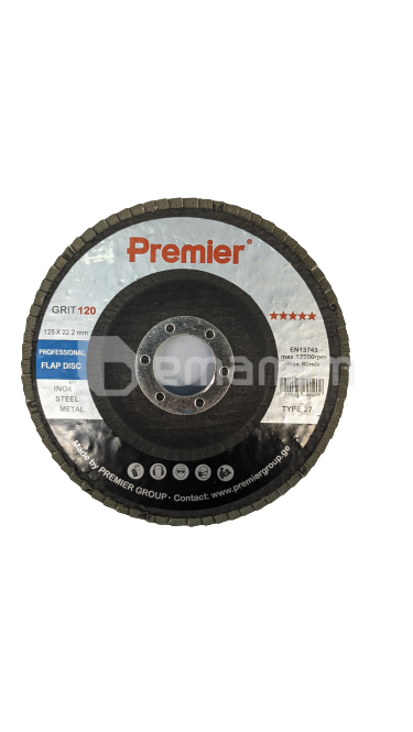 ლითონის სახეხი დისკო  Premier 125 x 22 მმ. #120