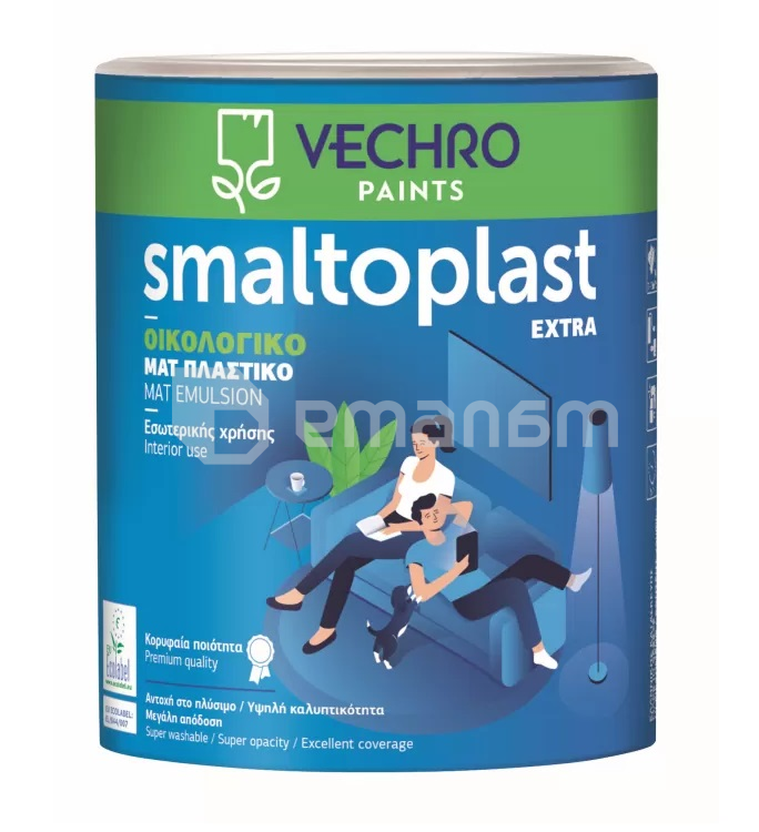 საღებავი წყალემულსიური Vechro Smaltoplast Extra 750 მლ შავი
