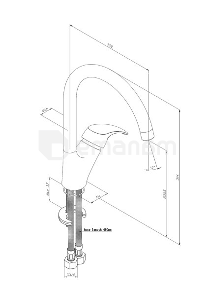 სამზარეულოს შემრევი DAMIXA Palace One 410700064