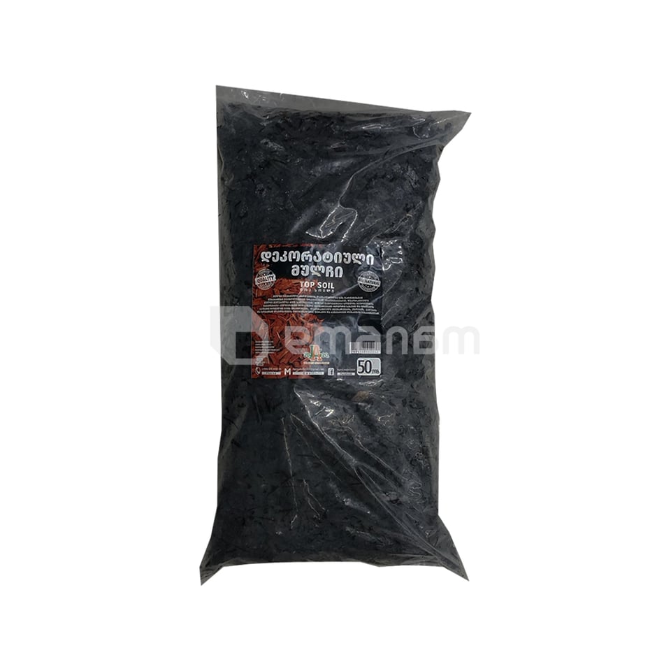 მულჩა დეკორატიული შავი Top Soil 50 ლ