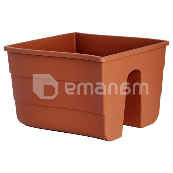 პლასტმასის ქოთანი ყვავილებისთვის FORM PLASTIC Wave railing pot 2488-010 Ø30 ტერაკოტა