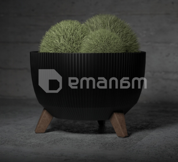 ქოთანი ყვავილის Lamela Bowl ROMA ECO recycled 330 jumper - black 12,4 L