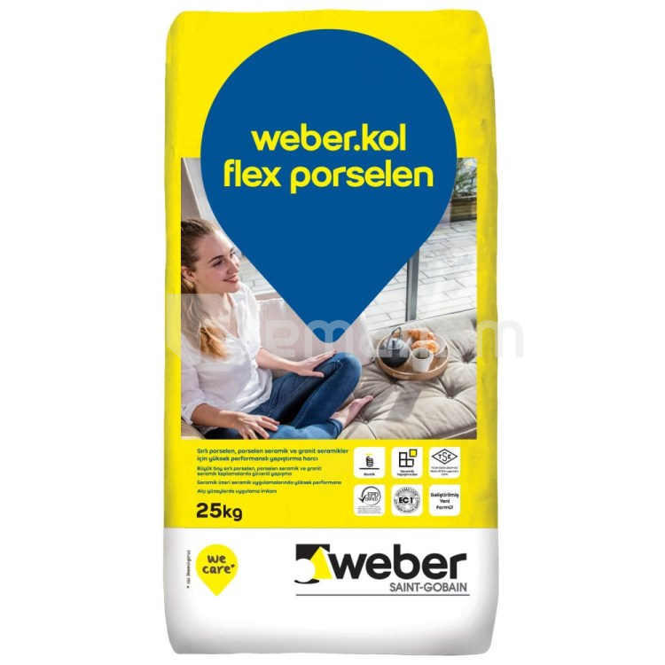წებო კერამოგრანიტის Weber.kol porselen 25 კგ