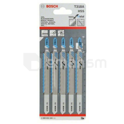 ბეწვახერხის პირი Bosch T318А Basic HSS, ლითონისთვის 5 ც