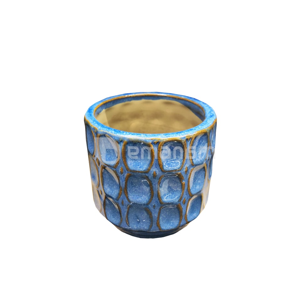 ქოთანი კერამიკული Mega Collections Viva Cylinder Blue D8H7.5