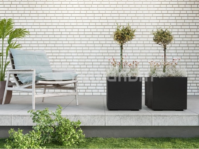 ქოთანი ყვავილის Lamela KARO ECO 36ლ ანტრაციტი