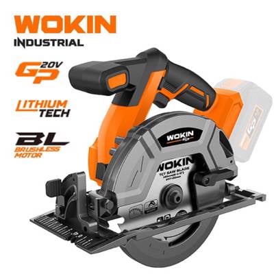 ცირკული ხერხი Wokin 621607, 20V, 165mm, LI-ION Cordless Circular Saw (INDUSTRIAL), Black/Orange