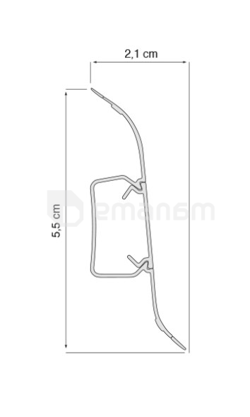 პლინტუსი VOX Profile PVC Flex მუხა კლასიკური BF-560 2,5m