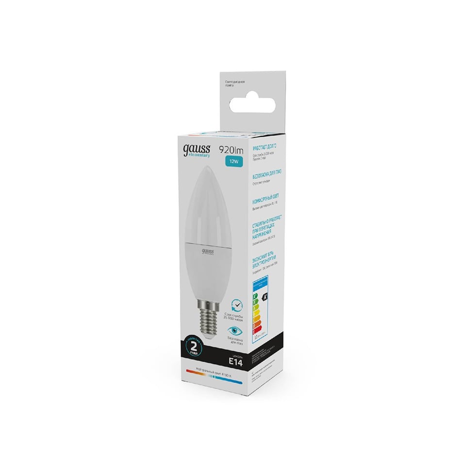 LED ნათურა Elementary Candle 12W 920lm 4100K Е14 Gauss