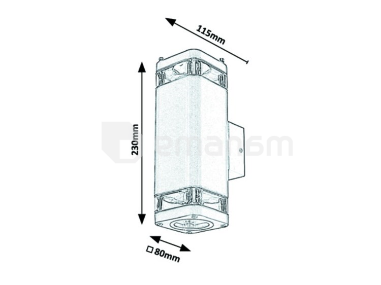 სანათი კედლის Rabalux Sintra 7956 IP44 GU10 2x MAX 25W