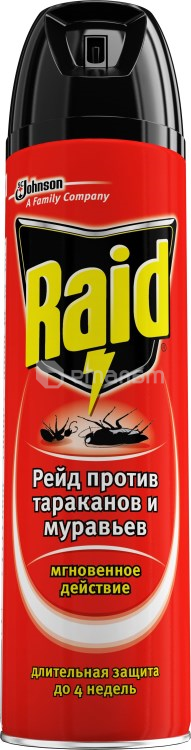 აეროზოლი ტარაკანების და ჭიანჭველების საწინააღმდეგოდ Raid 300 მლ