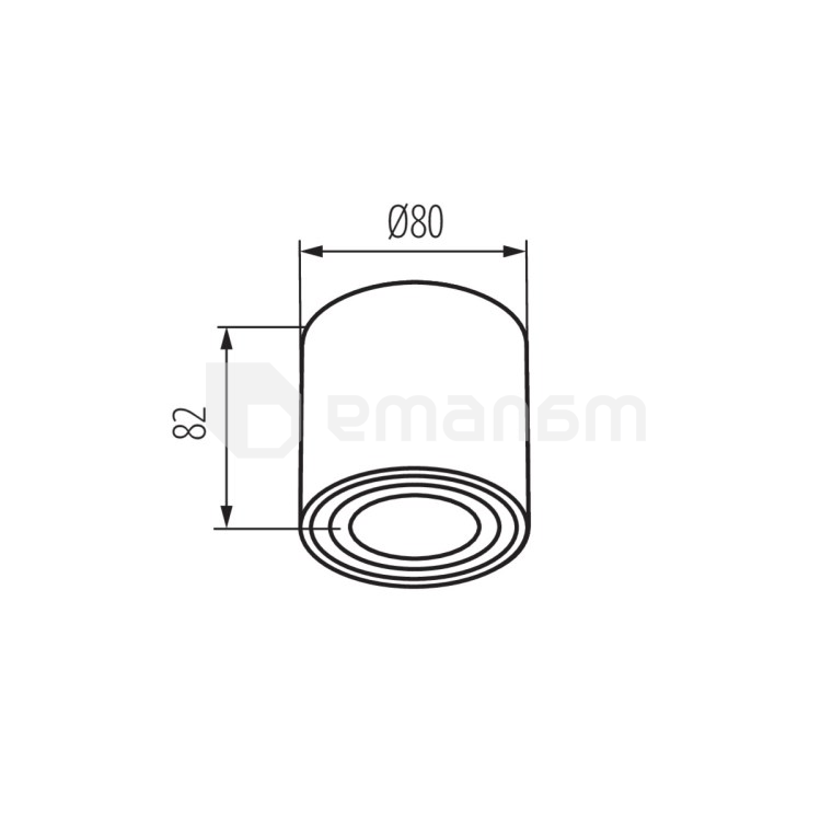 დაუნლაითი მბრუნავი Kanlux DUCE AL-DTO50 GU10 1x MAX 25W